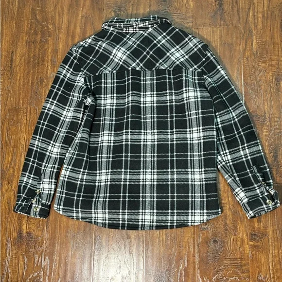 Sage Collective Women's Black/ White Plaid Faux Fur Lining Size Large LJ17 - Picture 9 of 10